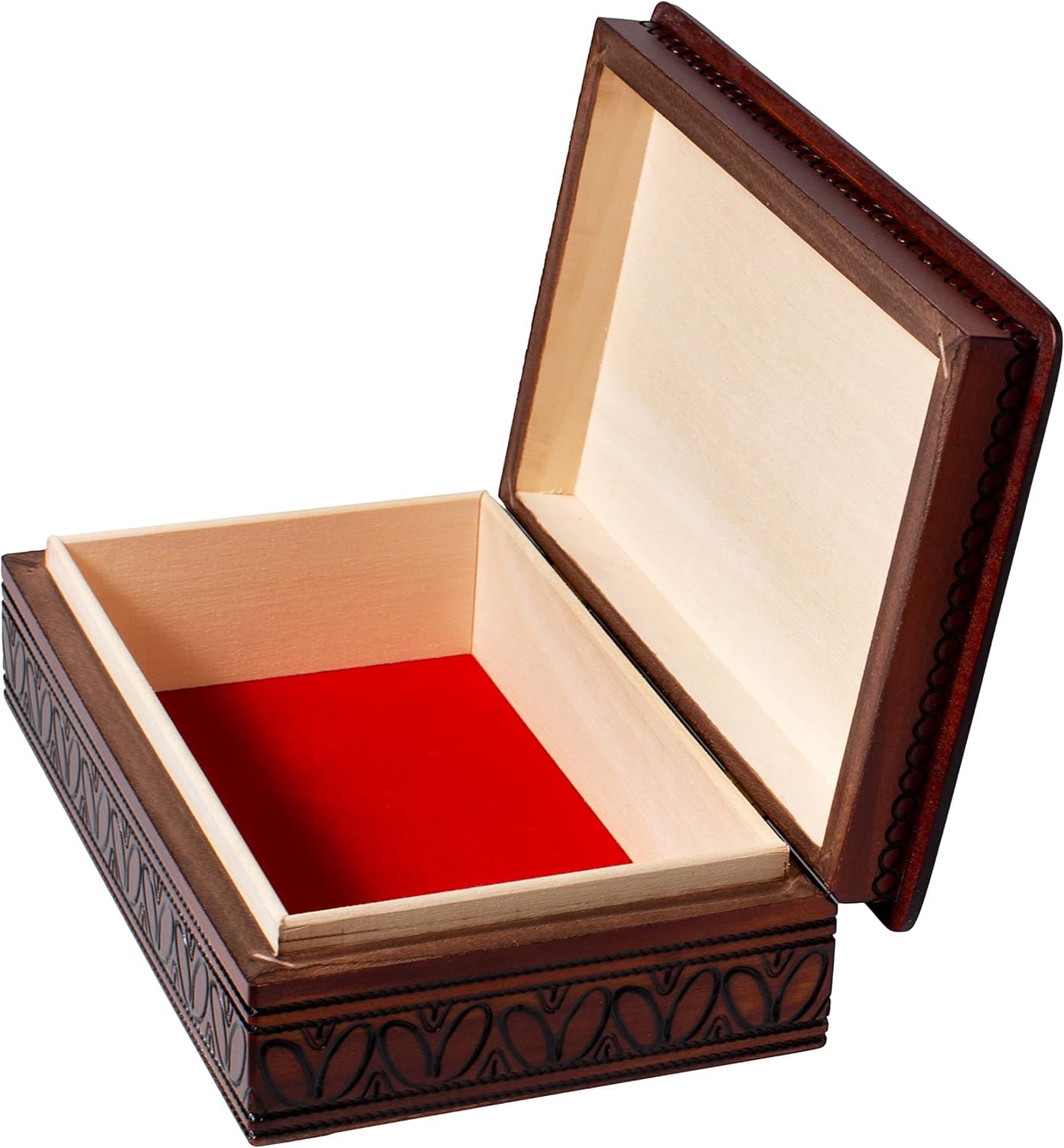 JEWELRY WOODEN BOX Handmade Linden Wood Keepsake, Made in Poland Enchanted World of Boxes