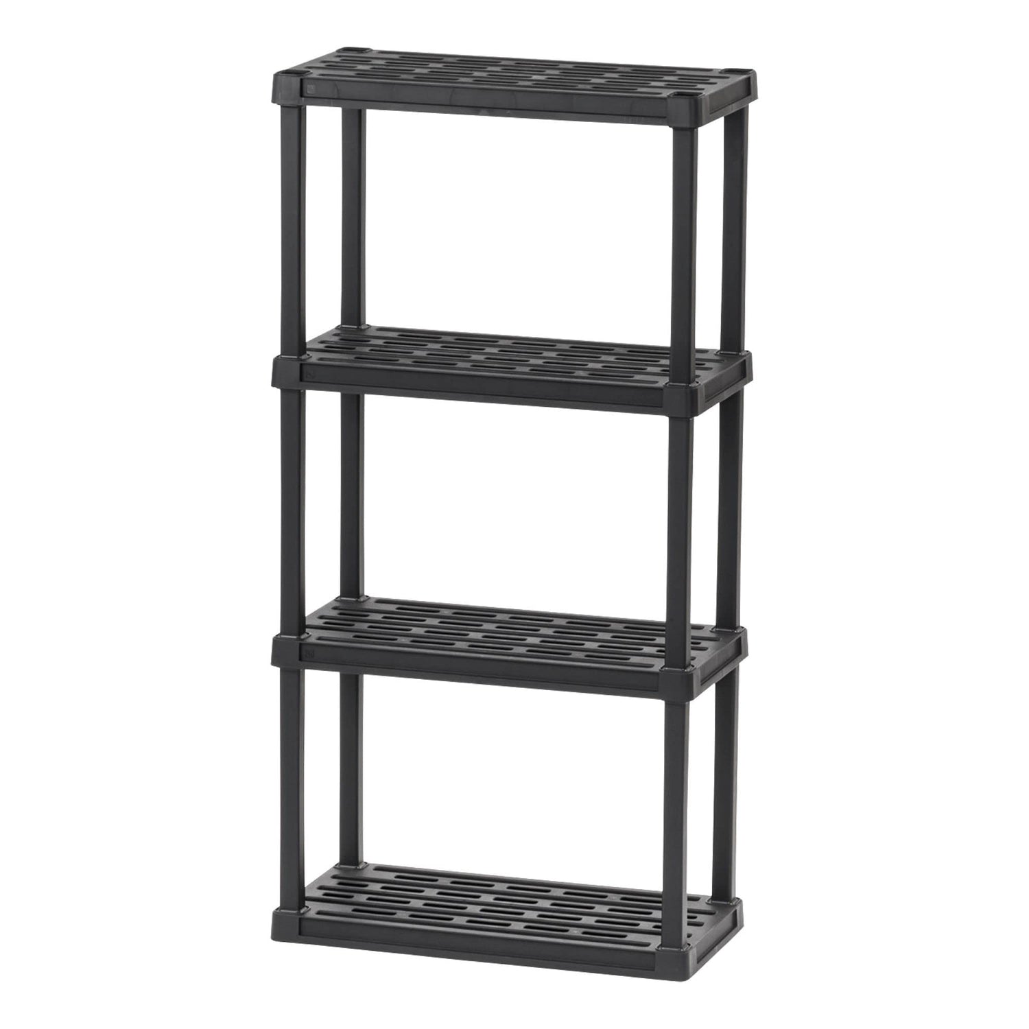 IRIS USA 4-Tier Shelving Unit, 48" Fixed Height, Medium Storage Organizer for Home, Garage, Basement, Shed and Laundry Room, 24"W x 12"D x 48"H, Made IRIS