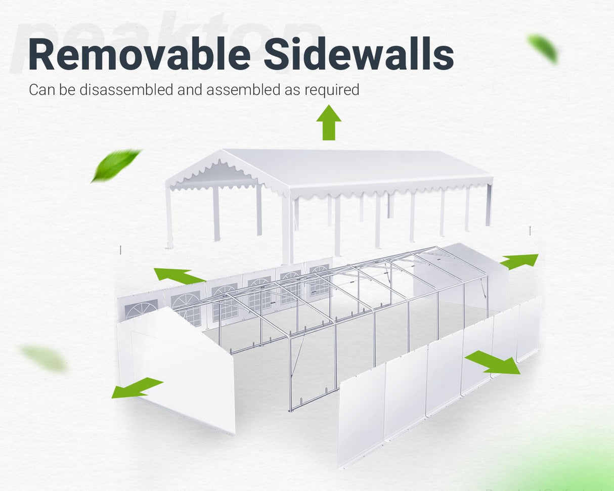 PEAKTOP OUTDOOR 20'X40' Party Tent Heavy Duty Wedding Tent Outdoor Gazebo Event Shelter Canopy with Carry Bags PEAKTOP OUTDOOR