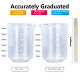 LEOBRO 8 Pack 300ml Liquid Measuring Mixing Cups for Epoxy Resin, Graduated Plastic Measuring Cups for Resin, Multipurpose Mixing Cups for Resin LEOBRO