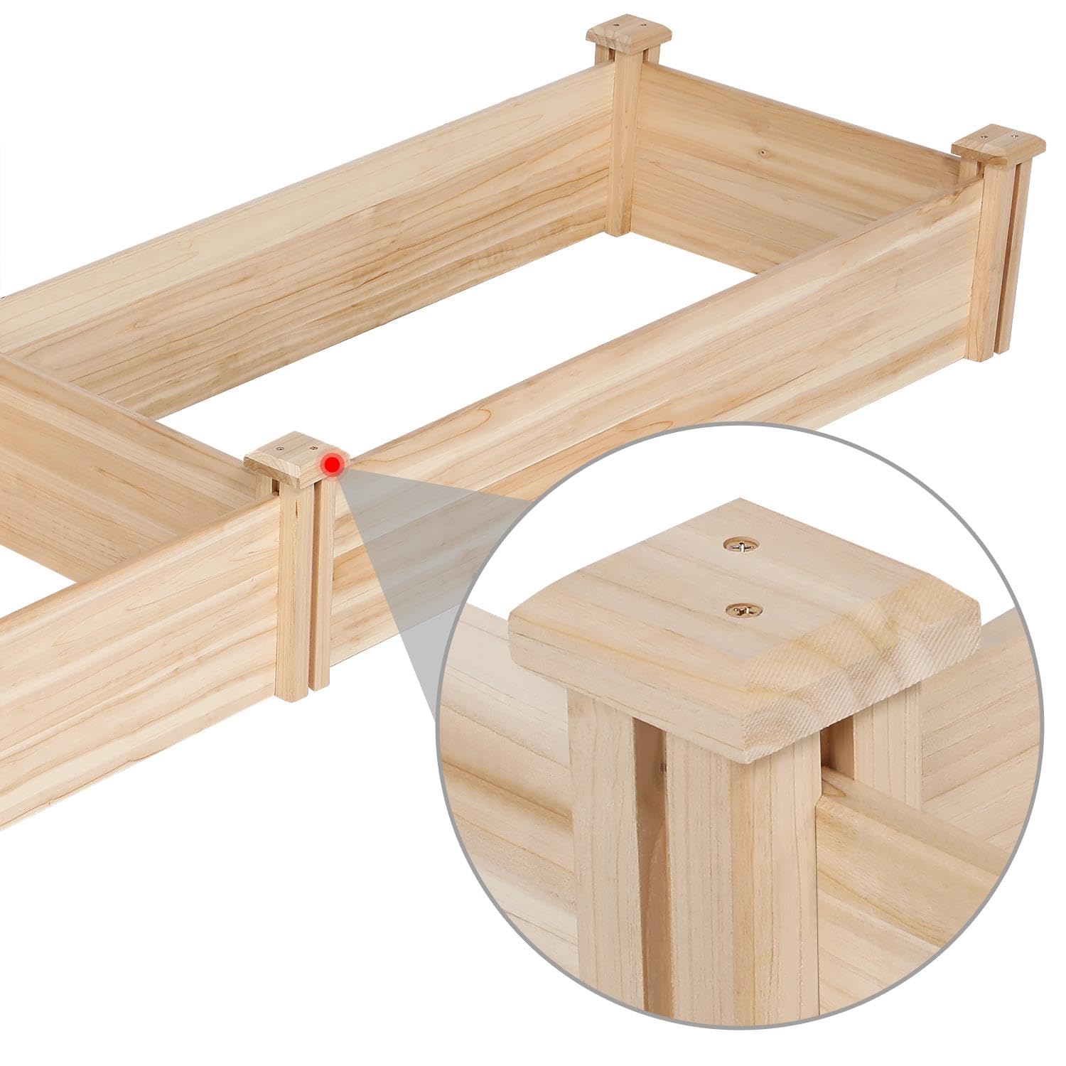 Yaheetech 8×2ft Wooden Horticulture Raised Garden Bed Divisible Elevated Planting Planter Box for Flowers/Vegetables/Herbs in Backyard/Patio Outdoor, Yaheetech