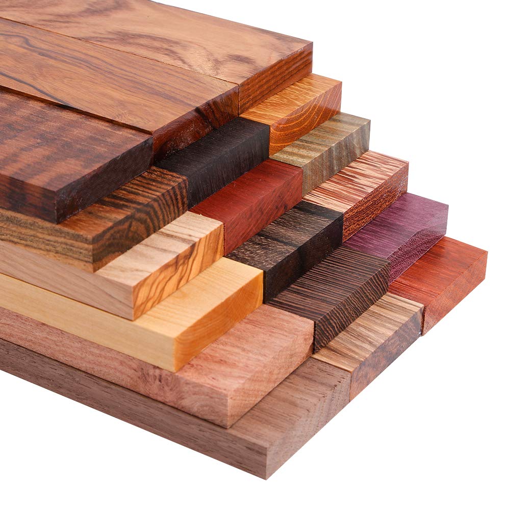 IECAP LLC Bookmatched Natural Wood Knife Scales (Brown Hardwood) - Exotic Wood Knife Handle Scales - Knife Makers Material - 3/8 x 1 9/16 x 4 3/4 IECAP LLC