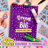 GirlZone Ultimate Collage Scrapbook Kit, Make a 40-Page Photo Album Scrapbook with Stickers & More, Fun Kids Creative Activity and Fantastic Gift GirlZone