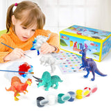 BAODLON Kids Arts Crafts Set Dinosaur Toy Painting Kit - 10 Dinosaur Figurines, Decorate Your Dinosaur, Create a Dino World Painting Toys Gifts for BAODLON