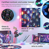 ARTEZA Iridescent Acrylic Paint, Set of 10 Dreamer Colors, 2 oz/60ml Bottles, High Viscosity Shimmer, Water-Based, Blendable Paints, Art Supplies for ARTEZA