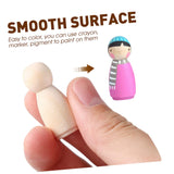 VILLFUL 30pcs Little Wooden Man Easter Peg Toys Dolls Peg People Wooden Peg Figures Art Crafts Peg Doll Unfinished Wooden Figure Kids Crafts Kids DIY VILLFUL