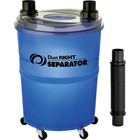 Dust Right Dust Separator + 36” Flex-Form Hose - Cyclone Dust Collector Separates Sawdust, Wood Chips, Debris, and More – 10-Gallon Translucent Dust Right