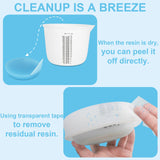 Creahaus 1000ML Large Silicone Measuring Cups for Resin, Easy to Read 36oz Silicone Mixing Bowl with 100ML Silicone Resin Mixing Cup, Easy Clean Creahaus