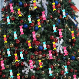Wooden Candy Shape Unfinished Wood Candy Pieces Blank Wood Pieces Wooden with Twines Art Ornaments for Christmas Wedding Birthday Party Thanksgiving Zontween