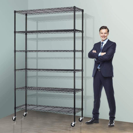 6-Tier Storage Shelves NSF Certified Wire Shelving Unit on Wheels Heavy Duty Metal Shelves Adjustable Steel Shelving 2100Lbs Capacity for Closet Meet perfect