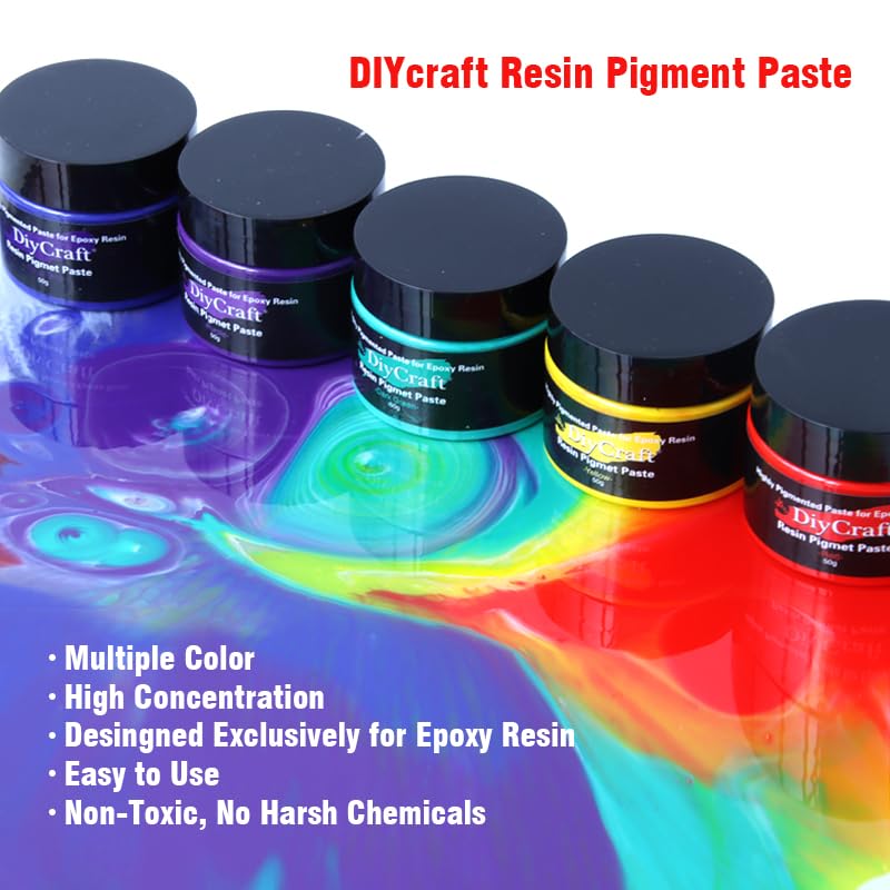 DIYcraft Resin Pigment Paste - Highly Pigmented Paste for Epoxy Resin 50g, Epoxy Resin Supplies for DIY Resin Art Jewelry Making, Concentrated UV DIYcraft