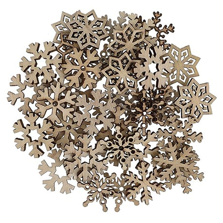NOLITOY 50pcs Pieces Christmas Gift Tags Christmas Embellishment Snowflake Ornaments Snowflake Hanging Ornaments Wood Crafts Snowflake Decorations NOLITOY