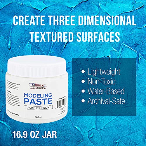 U.S. Art Supply Modeling Paste Acrylic Medium, 500ml Tub U.S. Art Supply