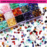 600PCS Crystal Stone Beads for Jewelry Making, Natural Chip Stone Beads 5-8mm Irregular Gemstones Multicolored Rock Loose Beads for Ring, Earrings, CEALXHENY