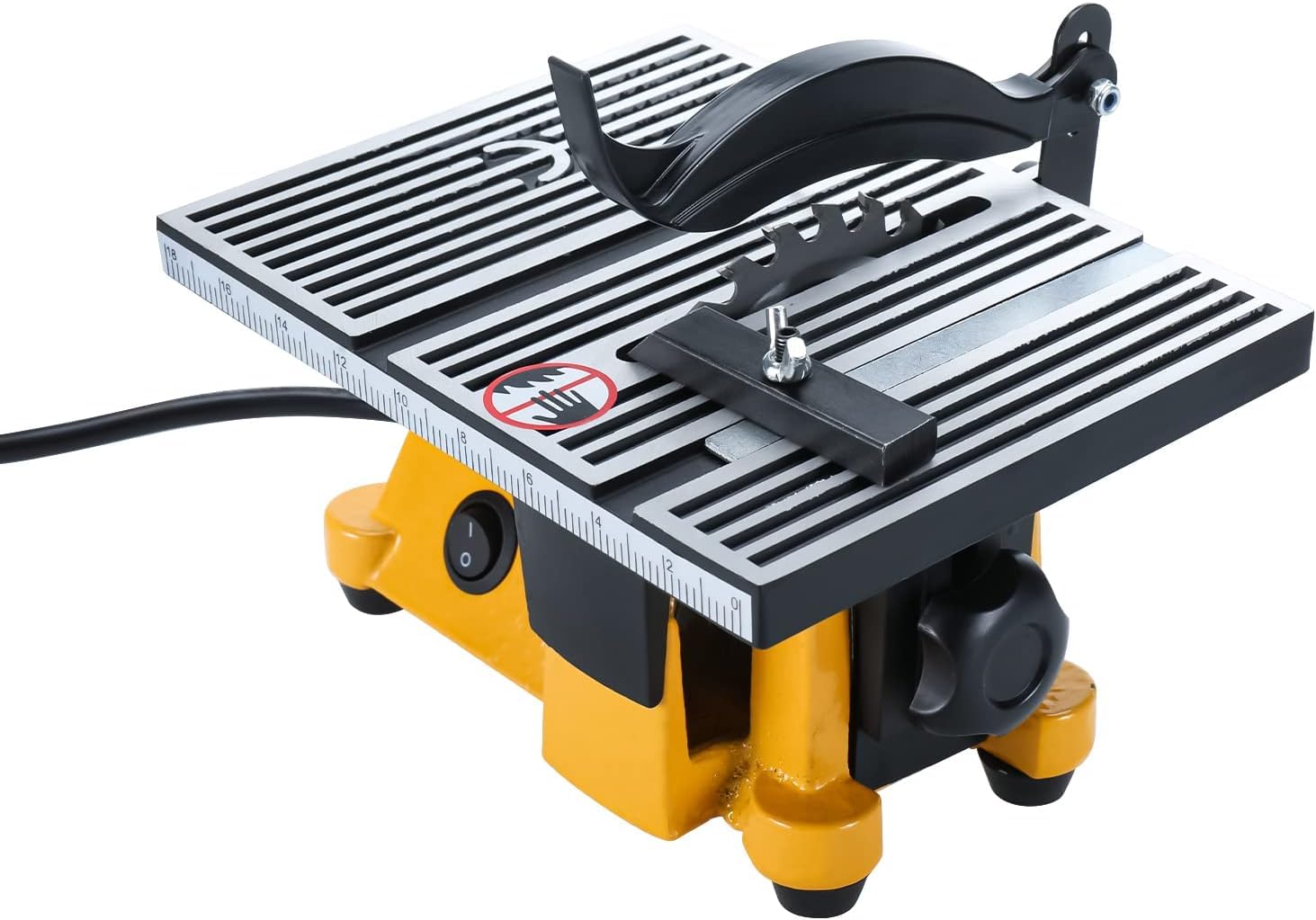 Yaegoo 4" Mini Table Saw, 60W 110V Portable Miter Saw Hobby Table Saw Bench Electric Cutting Machine for DIY Handmade Woodworking Crafts, 3 Blades Yaegoo