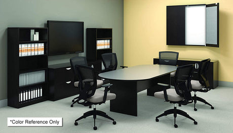 GOF 6FT, 8FT, 10FT Conference Table & Chairs (G10900B) Set, Dark Cherry, Espresso, Artisan Grey, Mahogany, Walnut (10FT with 8 Chairs, Espresso) GOF