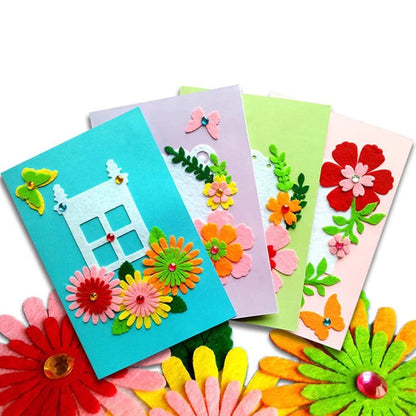 QIAONIUNIU Card Making Kits DIY Handmade Greeting Card Kits for Kids, Christmas Card Folded Cards and Matching Envelopes Thank You Card Art Crafts