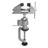 QWORK 3" Universal Tabletop Clamp Vice Tilts Rotate 360°, Portable Work Bench Vise for Drilling, Woodworking,Jewelry Making, Mental working QWORK