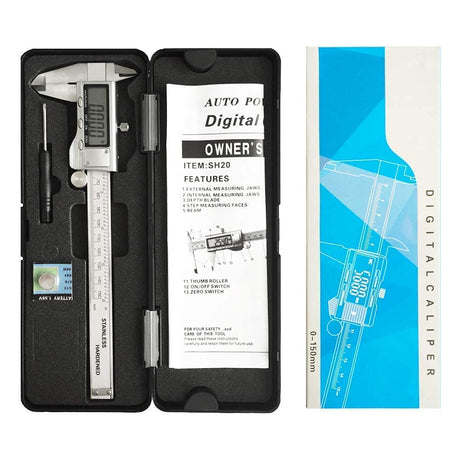 Digital Caliper, Caliper Measuring Tool with Stainless Steel, Electronic Micrometer Caliper with Large LCD Screen, Auto-Off Feature, Inch and LOUISWARE