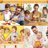 Jumlys Montessori Toys for 2, 3, 4, 5, Year Old, Wooden Burger Stacking Toys, Fine Motor Toys for Kids Boys Girls, Ideal Preschool Educational and Jumlys