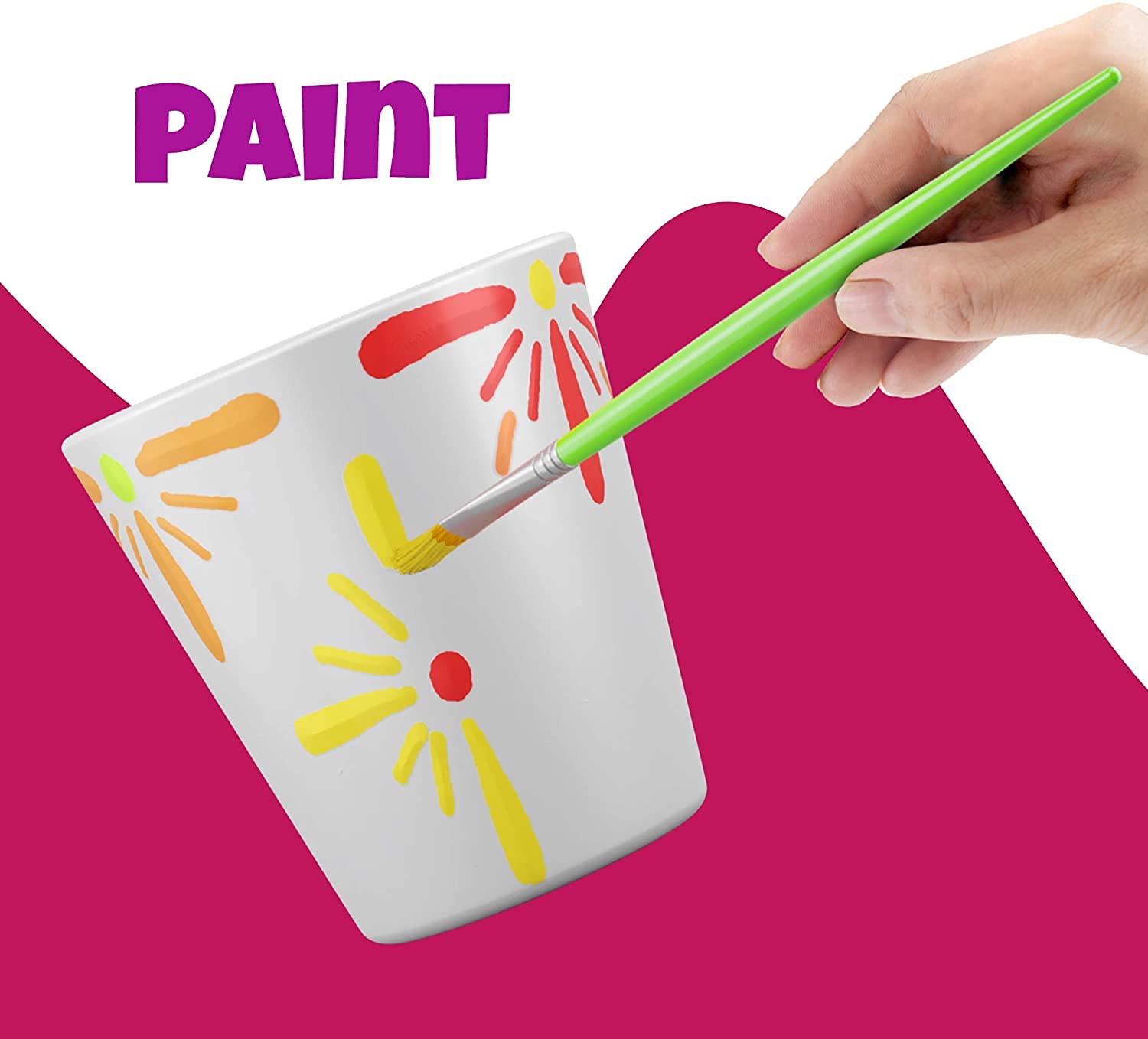 Paint & Plant Stoneware Flower Gardening Kit - Gifts for Girls & Boys Ages 4 -12 - Kids Arts & Crafts Project Science Birthday Gift, STEM Activity Dan&Darci