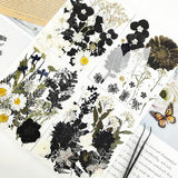 MIKIYA 84Pcs Black Dried Pressed Flowers for Resin Molds, Bulk Real Natural Dry Floral for DIY Art Crafts, Epoxy Jewelry, Candle, Soap Making, Nails MIKIYA