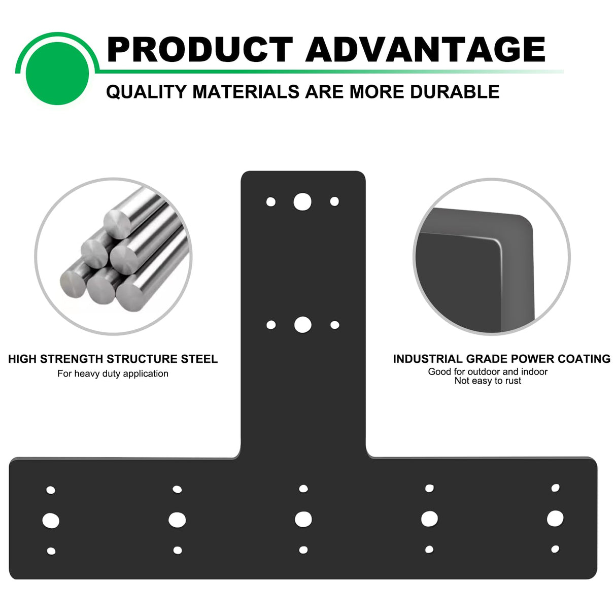 Andorm 14x10 T Shape Post Bracket Tshape Heavy Duty for Wood 4x4,6x6 Lumber Pergola Brackets Powder Coated, T Beam Bracket, T Truss Bracket, T Andorm