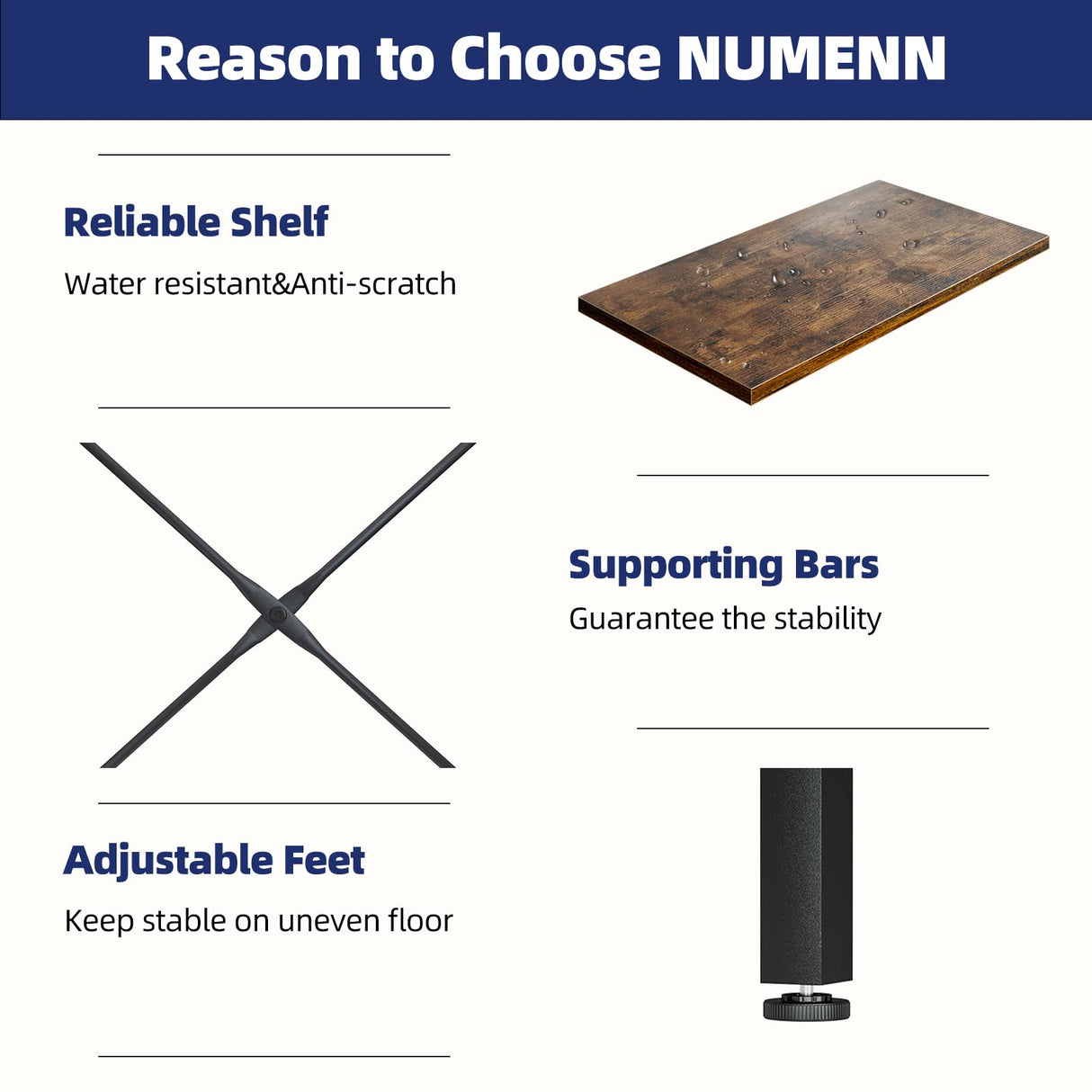 NUMENN Triple Wide 5 Tier Rustic Industrial Bookshelf with 14 Open Display Shelves NUMENN