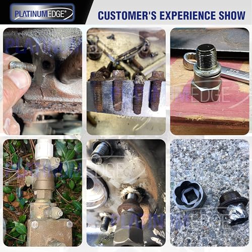 PLATINUMEDGE Bolt Extractor Tool Set, 13 Pieces Impact Bolt & Nut Remover Set, Stripped Lug Nut Remover, Extraction Socket Set for Easy Out Rusted PLATINUMEDGE