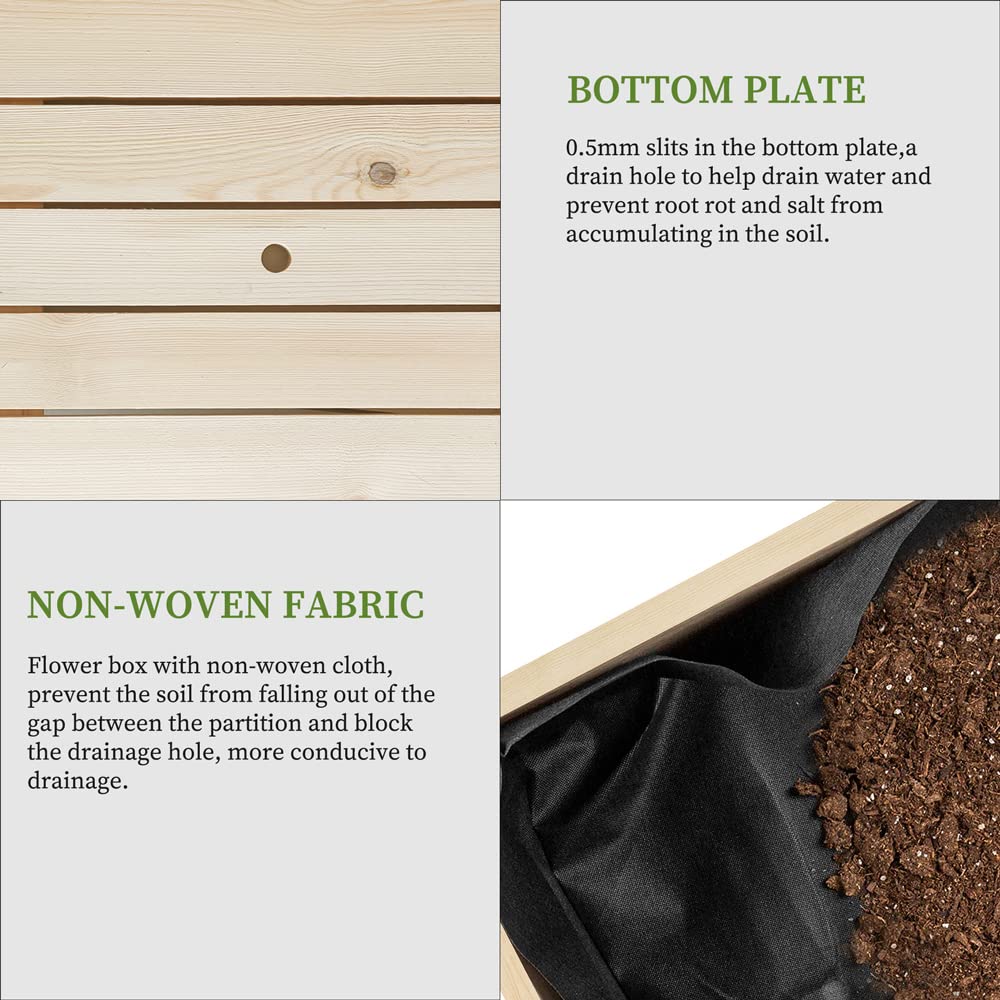 BIRASIL Outdoor Wood Raised Garden Bed, Elevated Reinforced Large Planter Box with Storage Shelf for Vegetable Flower Backyard Patio Gardening BIRASIL