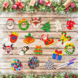 MGParty 60Pcs DIY Wood Slices, Wooden Christmas Ornaments Bulk for Crafts, Unfinished Paintable Wooden Hanging Decorations, Wood Kit for Crafts with MGparty