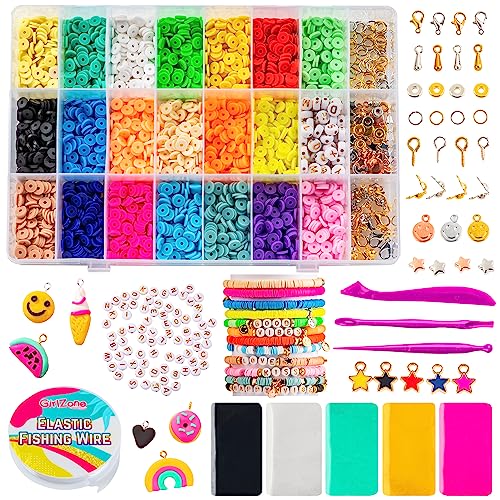 GirlZone Good Vibes DIY Jewelry Kit, Girls Jewelry Making Kit with Fun Beads, Girls' Jewelry Tools and Clay to Make Charms, Great Charm Bracelet Kit GirlZone