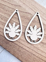 Texan Wood Crafts 12 pieces Unfinished Wood Thanksgiving Turkey Earring Jewelry Blanks, Made in Texas (1.5" Height) Texan Wood Crafts