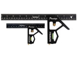 Faithfull FAICS300TCNC Prestige Twin Pack Aluminium Combination Squares 150 mm (6 in) and 300 mm (12 in),Black Faithfull