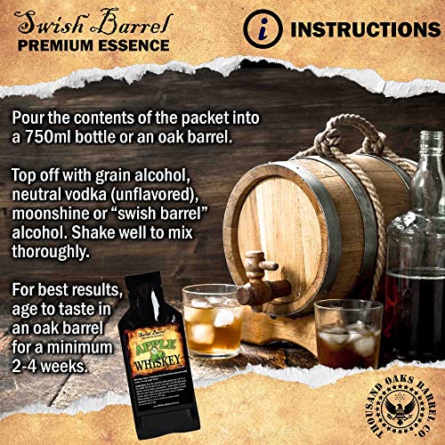 Apple Whiskey Essence | Bootleg Kit Refills | Thousand Oaks Barrel Co. | Gourmet Flavors for Whisky Sour Cocktails | Old Fashioned Mixers and Cooking - WoodArtSupply