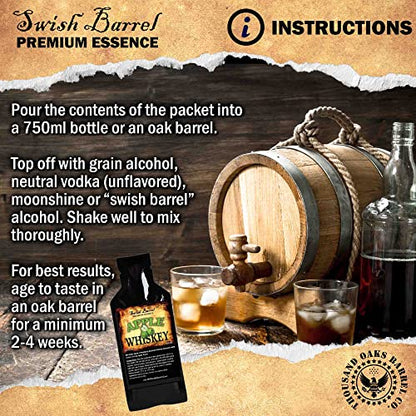 Apple Whiskey Essence | Bootleg Kit Refills | Thousand Oaks Barrel Co. | Gourmet Flavors for Whisky Sour Cocktails | Old Fashioned Mixers and Cooking - WoodArtSupply