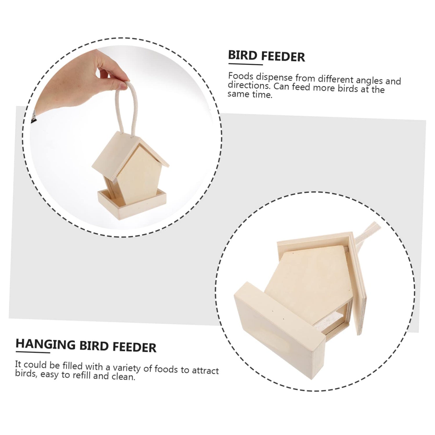 Yardwe 3pcs Wooden Bird Feeder Hanging Bird House Outdoor Bird House Unfinished Wooden Birdhouse Wooden Birdhouses to Paint Outside Bird Feeder Yardwe