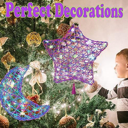 Beilunt 3D String Art Kits Crafts for Girls Ages 8-12, Arts and Crafts for Kids Ages 6-8, Make String Lantern with 20 Colored LED Bulbs for Girls 6 7