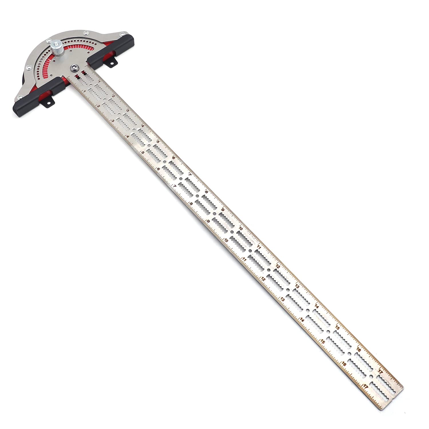 HTTMT- 18" Woodworker Edge Ruler 0-70°Adjustable Protractor Angle Finder Two Arm Carpentry Ruler Measure Layout Tool [P/N: ET-TOOL041-20-RAW]… HTTMT