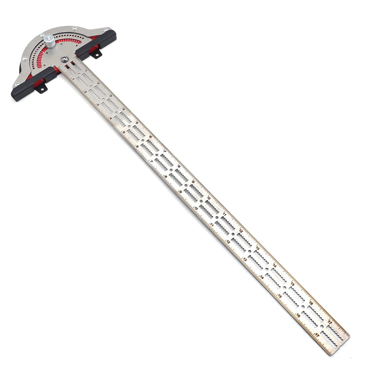 HTTMT- 18" Woodworker Edge Ruler 0-70°Adjustable Protractor Angle Finder Two Arm Carpentry Ruler Measure Layout Tool [P/N: ET-TOOL041-20-RAW]… HTTMT