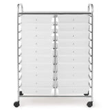 Giantex Storage Drawer Carts, 20-Drawer Organizer, Utility Cart on Wheels, Semi-Transparent Multipurpose Cart for Home Office School Supplies Tools Giantex