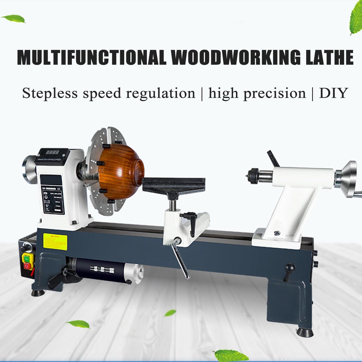 KHZKHC Benchtop Wood Lathe, Pearl Drilling Machine Driller, Mini Lathe Beads Polisher Machine, Faceplate Diameter 75mm, Top Distance 305mm, for Shell - WoodArtSupply