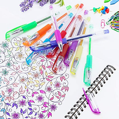 TANMIT Gel Pens, 36 Colors Gel Pens Set for Adult Coloring Books, Colored Gel Pen Fine Point Marker, Great for Kids Adult Doodling Scrapbooking