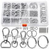 LEOBRO 265PCS Lobster Claw Clasps and Key Rings Kit - Metal Keychains and Key Chains in Assorted Sizes for Keys, Crafts, and Lanyards LEOBRO