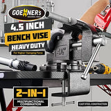 [Upgraded] Multi-Purpose Bench Vise 4-1/2", Table Vice For Workbench, Universal Clamping Vise With Heavy Duty Cast Iron, Multi-Jaw, Swivel Base, Easy GOEHNER's