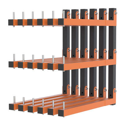 Lumber Rack Wall Mount, Lumber Storage Rack, Heavy Duty Wood Storage Racks with 9-Level System, 1080 lb Durable Garage Wood Organizer, Orange Lumber