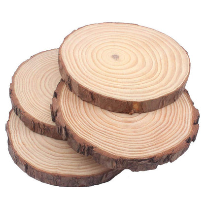 Natural Wood Slices 4 Pcs 5-6 Inches Diameter x 3/5" Thick Big Size Craft Wood Unfinished Wooden Circles Great for DIY Arts and Crafts Christmas - WoodArtSupply