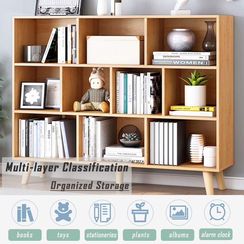 IOTXY 3-Tier Pear Yellow Open Shelf Bookcase with Legs - Stylish Nordic Minimalist Design IOTXY