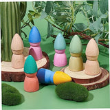 LABRIMP 8pcs Wooden Puppet Graffiti Peg Doll Wood Doll Bodies Family Member Wood Peg DIY Wooden Peg Doll Decorative Peg People Wood Peg Angel Puppet LABRIMP