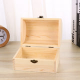 Healifty Treasure Chest 6 Pcs Unfinished Wooden Box - with Hinged Lid -Wood Treasure Boxes -Keepsake Box -Rustic Wood Gift Boxes for DIY Crafts Arts Healifty